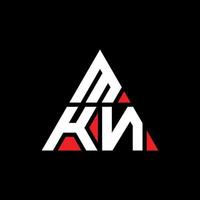 design de logotipo de letra de triângulo mkn com forma de triângulo. monograma de design de logotipo de triângulo mkn. modelo de logotipo de vetor de triângulo mkn com cor vermelha. logotipo triangular mkn logotipo simples, elegante e luxuoso.