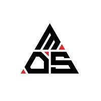 design de logotipo de letra de triângulo mos com forma de triângulo. monograma de design de logotipo de triângulo mos. modelo de logotipo de vetor de triângulo mos com cor vermelha. logotipo mos triangular logotipo simples, elegante e luxuoso.