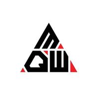 design de logotipo de letra de triângulo mqw com forma de triângulo. monograma de design de logotipo de triângulo mqw. modelo de logotipo de vetor de triângulo mqw com cor vermelha. logotipo triangular mqw logotipo simples, elegante e luxuoso.