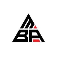 design de logotipo de letra de triângulo mba com forma de triângulo. monograma de design de logotipo de triângulo mba. modelo de logotipo de vetor mba triângulo com cor vermelha. mba logotipo triangular simples, elegante e luxuoso.