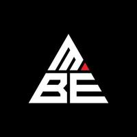 design de logotipo de letra de triângulo mbe com forma de triângulo. monograma de design de logotipo de triângulo mbe. modelo de logotipo de vetor de triângulo mbe com cor vermelha. logotipo triangular mbe logotipo simples, elegante e luxuoso.