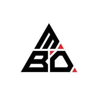 design de logotipo de letra de triângulo mbo com forma de triângulo. monograma de design de logotipo de triângulo mbo. modelo de logotipo de vetor de triângulo mbo com cor vermelha. mbo logotipo triangular logotipo simples, elegante e luxuoso.