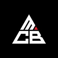 design de logotipo de letra de triângulo mcb com forma de triângulo. monograma de design de logotipo de triângulo mcb. modelo de logotipo de vetor de triângulo mcb com cor vermelha. logotipo triangular mcb logotipo simples, elegante e luxuoso.