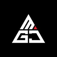 design de logotipo de carta de triângulo mgj com forma de triângulo. monograma de design de logotipo de triângulo mgj. modelo de logotipo de vetor de triângulo mgj com cor vermelha. mgj logotipo triangular logotipo simples, elegante e luxuoso.