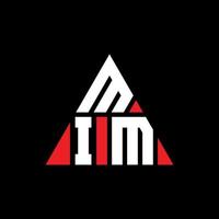 design de logotipo de letra de triângulo mim com forma de triângulo. monograma de design de logotipo de triângulo mim. modelo de logotipo de vetor mim triângulo com cor vermelha. logotipo triangular mim logotipo simples, elegante e luxuoso.