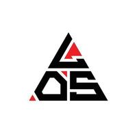 design de logotipo de letra triângulo los com forma de triângulo. monograma de design de logotipo de triângulo de Los Angeles. modelo de logotipo de vetor de triângulo de Los Angeles com cor vermelha. los triangular logo logo simples, elegante e luxuoso.