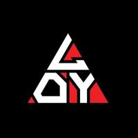 design de logotipo de carta de triângulo loy com forma de triângulo. monograma de design de logotipo de triângulo loy. modelo de logotipo de vetor de triângulo loy com cor vermelha. loy logotipo triangular logotipo simples, elegante e luxuoso.