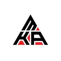 design de logotipo de letra de triângulo mka com forma de triângulo. monograma de design de logotipo de triângulo mka. modelo de logotipo de vetor de triângulo mka com cor vermelha. logotipo triangular mka logotipo simples, elegante e luxuoso.
