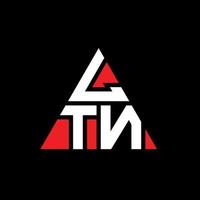 ltn design de logotipo de letra triângulo com forma de triângulo. ltn monograma de design de logotipo de triângulo. Modelo de logotipo de vetor de triângulo ltn com cor vermelha. ltn logotipo triangular simples, elegante e luxuoso.