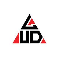 lud design de logotipo de letra de triângulo com forma de triângulo. lud triângulo logotipo design monograma. modelo de logotipo de vetor lud triângulo com cor vermelha. lud logotipo triangular logotipo simples, elegante e luxuoso.