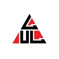 lul design de logotipo de letra de triângulo com forma de triângulo. lul monograma de design de logotipo de triângulo. lul modelo de logotipo de vetor triângulo com cor vermelha. lul logotipo triangular logotipo simples, elegante e luxuoso.