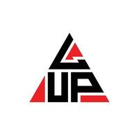 lup design de logotipo de letra de triângulo com forma de triângulo. lup triângulo logotipo design monograma. lup triângulo modelo de logotipo de vetor com cor vermelha. lup logotipo triangular logotipo simples, elegante e luxuoso.