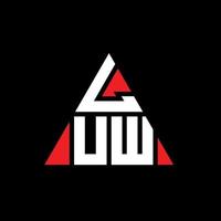 luw design de logotipo de letra de triângulo com forma de triângulo. monograma de design de logotipo de triângulo luw. modelo de logotipo de vetor luw triângulo com cor vermelha. luw logotipo triangular simples, elegante e luxuoso.