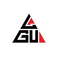 design de logotipo de letra triangular lgu com forma de triângulo. monograma de design de logotipo de triângulo lgu. modelo de logotipo de vetor de triângulo lgu com cor vermelha. logotipo triangular lgu logotipo simples, elegante e luxuoso.