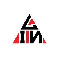 design de logotipo de letra de triângulo lin com forma de triângulo. monograma de design de logotipo de triângulo lin. modelo de logotipo de vetor lin triângulo com cor vermelha. lin logotipo triangular logotipo simples, elegante e luxuoso.