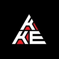 kke design de logotipo de letra de triângulo com forma de triângulo. kke monograma de design de logotipo de triângulo. modelo de logotipo de vetor de triângulo kke com cor vermelha. kke logotipo triangular logotipo simples, elegante e luxuoso.