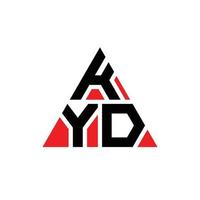 design de logotipo de letra triângulo kyd com forma de triângulo. monograma de design de logotipo de triângulo kyd. modelo de logotipo de vetor de triângulo kyd com cor vermelha. logotipo triangular kyd logotipo simples, elegante e luxuoso.
