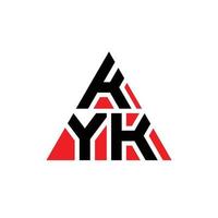 design de logotipo de letra de triângulo kyk com forma de triângulo. monograma de design de logotipo de triângulo kyk. modelo de logotipo de vetor de triângulo kyk com cor vermelha. logotipo triangular kyk logotipo simples, elegante e luxuoso.