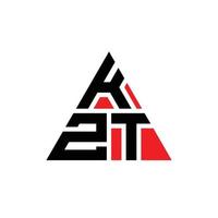 design de logotipo de letra de triângulo kzt com forma de triângulo. monograma de design de logotipo de triângulo kzt. modelo de logotipo de vetor de triângulo kzt com cor vermelha. kzt logotipo triangular logotipo simples, elegante e luxuoso.