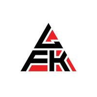 design de logotipo de letra triângulo lfk com forma de triângulo. monograma de design de logotipo de triângulo lfk. modelo de logotipo de vetor de triângulo lfk com cor vermelha. lfk logotipo triangular logotipo simples, elegante e luxuoso.