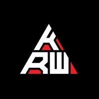 krw design de logotipo de letra de triângulo com forma de triângulo. monograma de design de logotipo de triângulo krw. modelo de logotipo de vetor de triângulo krw com cor vermelha. krw logotipo triangular logotipo simples, elegante e luxuoso.