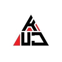design de logotipo de letra de triângulo kuj com forma de triângulo. kuj triângulo logotipo design monograma. modelo de logotipo de vetor de triângulo kuj com cor vermelha. kuj logotipo triangular logotipo simples, elegante e luxuoso.