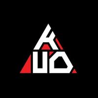 design de logotipo de letra de triângulo kuo com forma de triângulo. monograma de design de logotipo de triângulo kuo. modelo de logotipo de vetor de triângulo kuo com cor vermelha. kuo logotipo triangular logotipo simples, elegante e luxuoso.