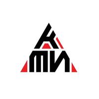 design de logotipo de letra de triângulo kmn com forma de triângulo. monograma de design de logotipo de triângulo kmn. modelo de logotipo de vetor de triângulo kmn com cor vermelha. logótipo triangular kmn logótipo simples, elegante e luxuoso.