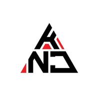 design de logotipo de letra de triângulo knj com forma de triângulo. monograma de design de logotipo de triângulo knj. modelo de logotipo de vetor de triângulo knj com cor vermelha. logotipo triangular knj logotipo simples, elegante e luxuoso.