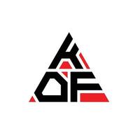 kof design de logotipo de letra triângulo com forma de triângulo. monograma de design de logotipo de triângulo kof. modelo de logotipo de vetor kof triângulo com cor vermelha. logotipo triangular kof logotipo simples, elegante e luxuoso.