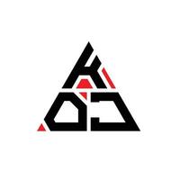 design de logotipo de letra triângulo koj com forma de triângulo. monograma de design de logotipo de triângulo koj. modelo de logotipo de vetor de triângulo koj com cor vermelha. logotipo triangular koj logotipo simples, elegante e luxuoso.