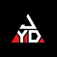 design de logotipo de carta triângulo jyd com forma de triângulo. monograma de design de logotipo de triângulo jyd. modelo de logotipo de vetor jyd triângulo com cor vermelha. logotipo triangular jyd logotipo simples, elegante e luxuoso.