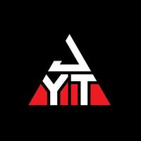 design de logotipo de letra de triângulo jyt com forma de triângulo. monograma de design de logotipo de triângulo jyt. modelo de logotipo de vetor jyt triângulo com cor vermelha. jyt logotipo triangular logotipo simples, elegante e luxuoso.