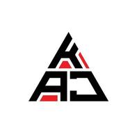 design de logotipo de letra de triângulo kaj com forma de triângulo. monograma de design de logotipo de triângulo kaj. modelo de logotipo de vetor kaj triângulo com cor vermelha. kaj logotipo triangular logotipo simples, elegante e luxuoso.