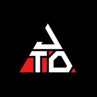 jto design de logotipo de letra triângulo com forma de triângulo. monograma de design de logotipo de triângulo jto. modelo de logotipo de vetor jto triângulo com cor vermelha. jto logotipo triangular logotipo simples, elegante e luxuoso.