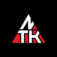 design de logotipo de letra triângulo ntk com forma de triângulo. monograma de design de logotipo de triângulo ntk. modelo de logotipo de vetor de triângulo ntk com cor vermelha. logotipo triangular ntk logotipo simples, elegante e luxuoso.