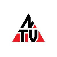 design de logotipo de letra triângulo ntv com forma de triângulo. monograma de design de logotipo de triângulo ntv. modelo de logotipo de vetor de triângulo ntv com cor vermelha. logotipo triangular ntv logotipo simples, elegante e luxuoso.