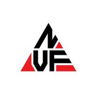 design de logotipo de letra de triângulo nvf com forma de triângulo. monograma de design de logotipo de triângulo nvf. modelo de logotipo de vetor de triângulo nvf com cor vermelha. logotipo triangular nvf logotipo simples, elegante e luxuoso.