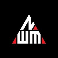design de logotipo de letra de triângulo nwm com forma de triângulo. monograma de design de logotipo de triângulo nwm. modelo de logotipo de vetor de triângulo nwm com cor vermelha. logotipo triangular nwm logotipo simples, elegante e luxuoso.