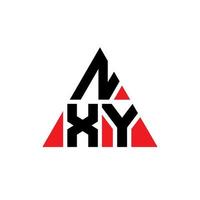 design de logotipo de letra de triângulo nxy com forma de triângulo. monograma de design de logotipo de triângulo nxy. modelo de logotipo de vetor de triângulo nxy com cor vermelha. nxy logotipo triangular logotipo simples, elegante e luxuoso.