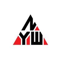 design de logotipo de letra triângulo nyw com forma de triângulo. monograma de design de logotipo de triângulo nyw. modelo de logotipo de vetor de triângulo nyw com cor vermelha. logotipo triangular nyw logotipo simples, elegante e luxuoso.