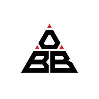 design de logotipo de letra triângulo obb com forma de triângulo. monograma de design de logotipo de triângulo obb. modelo de logotipo de vetor de triângulo obb com cor vermelha. logotipo triangular obb logotipo simples, elegante e luxuoso.