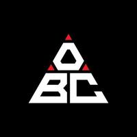 design de logotipo de letra de triângulo obc com forma de triângulo. monograma de design de logotipo de triângulo obc. modelo de logotipo de vetor obc triângulo com cor vermelha. obc logotipo triangular logotipo simples, elegante e luxuoso.