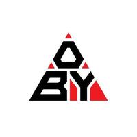 oby design de logotipo de letra de triângulo com forma de triângulo. oby triângulo logotipo design monograma. oby triângulo modelo de logotipo de vetor com cor vermelha. oby logotipo triangular logotipo simples, elegante e luxuoso.