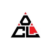 design de logotipo de letra triângulo ocl com forma de triângulo. monograma de design de logotipo de triângulo ocl. modelo de logotipo de vetor de triângulo ocl com cor vermelha. ocl logotipo triangular logotipo simples, elegante e luxuoso.