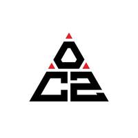 design de logotipo de letra de triângulo ocz com forma de triângulo. monograma de design de logotipo de triângulo ocz. modelo de logotipo de vetor de triângulo ocz com cor vermelha. logotipo triangular ocz logotipo simples, elegante e luxuoso.