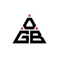 design de logotipo de letra de triângulo ogb com forma de triângulo. monograma de design de logotipo de triângulo ogb. modelo de logotipo de vetor de triângulo ogb com cor vermelha. logotipo triangular ogb logotipo simples, elegante e luxuoso.