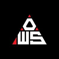 ows design de logotipo de letra de triângulo com forma de triângulo. monograma de design de logotipo de triângulo ows. ows modelo de logotipo de vetor de triângulo com cor vermelha. ows logotipo triangular simples, elegante e luxuoso logotipo.