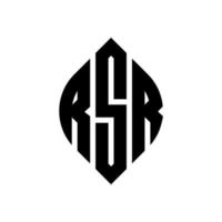 design de logotipo de carta de círculo rsr com forma de círculo e elipse. letras de elipse rsr com estilo tipográfico. as três iniciais formam um logotipo circular. rsr círculo emblema abstrato monograma carta marca vetor. vetor