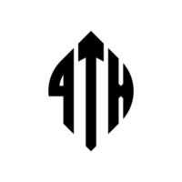 design de logotipo de letra de círculo qtx com forma de círculo e elipse. letras de elipse qtx com estilo tipográfico. as três iniciais formam um logotipo circular. qtx círculo emblema abstrato monograma carta marca vetor. vetor